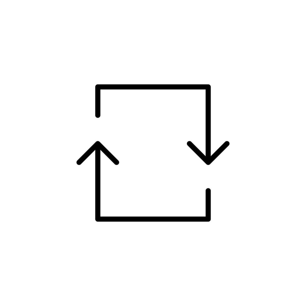 Rotate line icon. Repeat line icon. vector