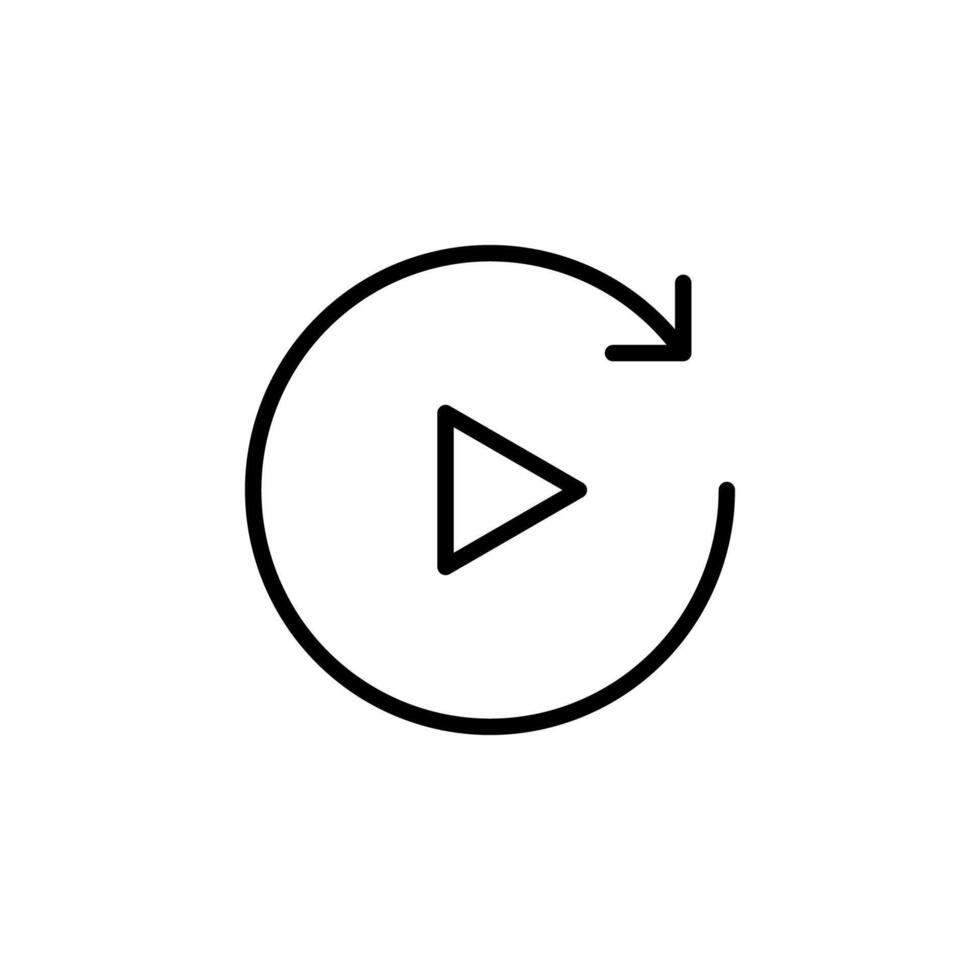 Replay line icon. vector