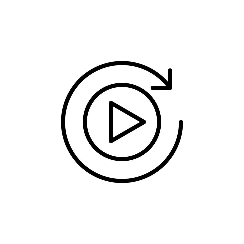 Replay line icon. Repeat line icon vector