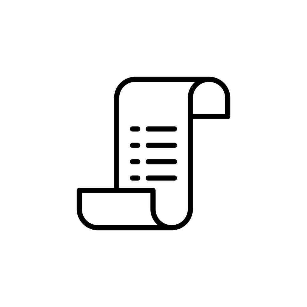 Receipt line icon. vector