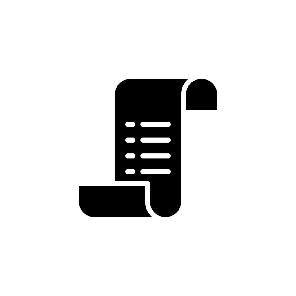 Receipt fill icon. vector