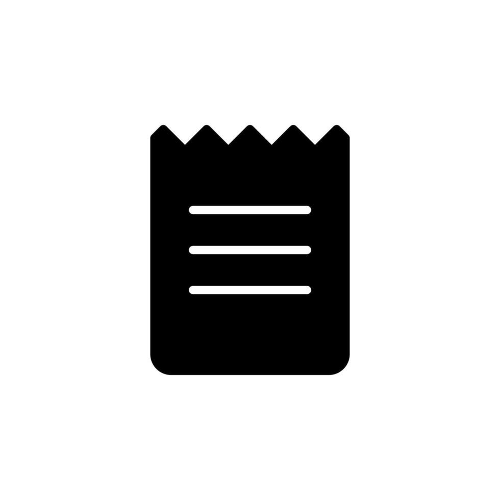 Bill receipt fill icon. vector