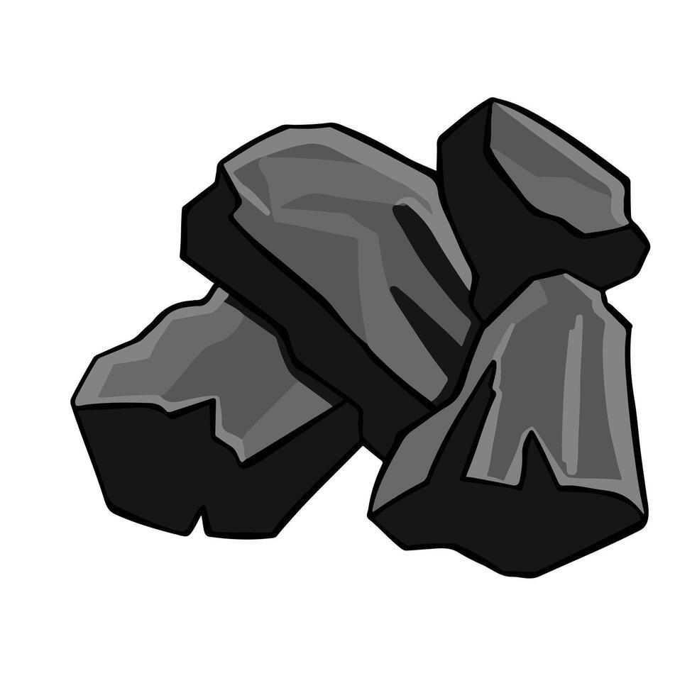 Coal, minerals, fuel illustration vector