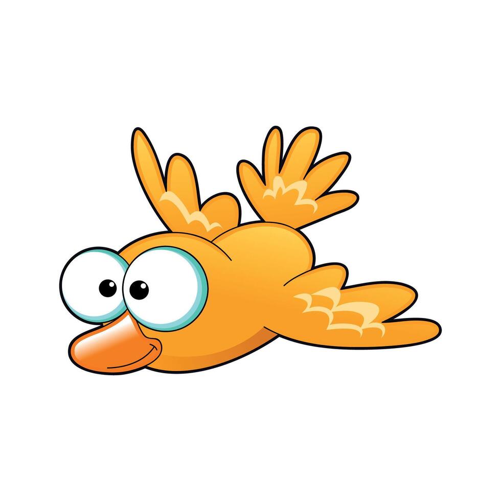 A cheerful orange bird vector