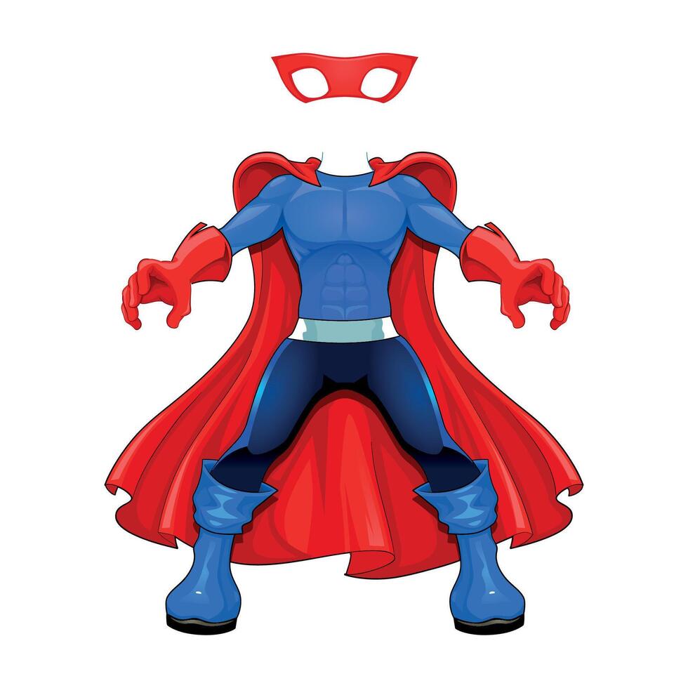 A blank superhero costume with a mask. vector
