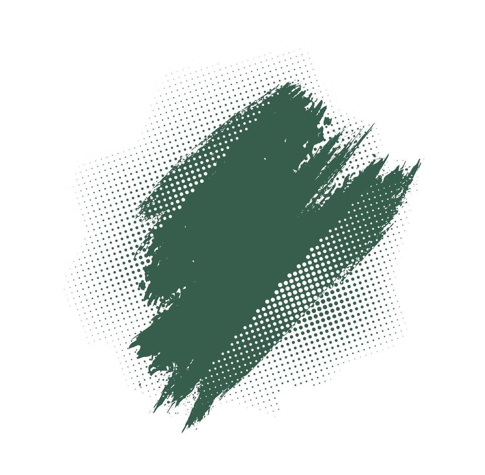 green paint stroke on a white background, Brush Stroke with Halftone Texture vector