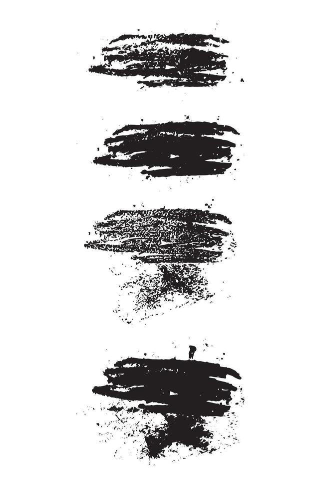 grunge brush strokes, Grunge watercolor ink brush strokes set with black paint splatters, dirty textures, and artistic border designs vector