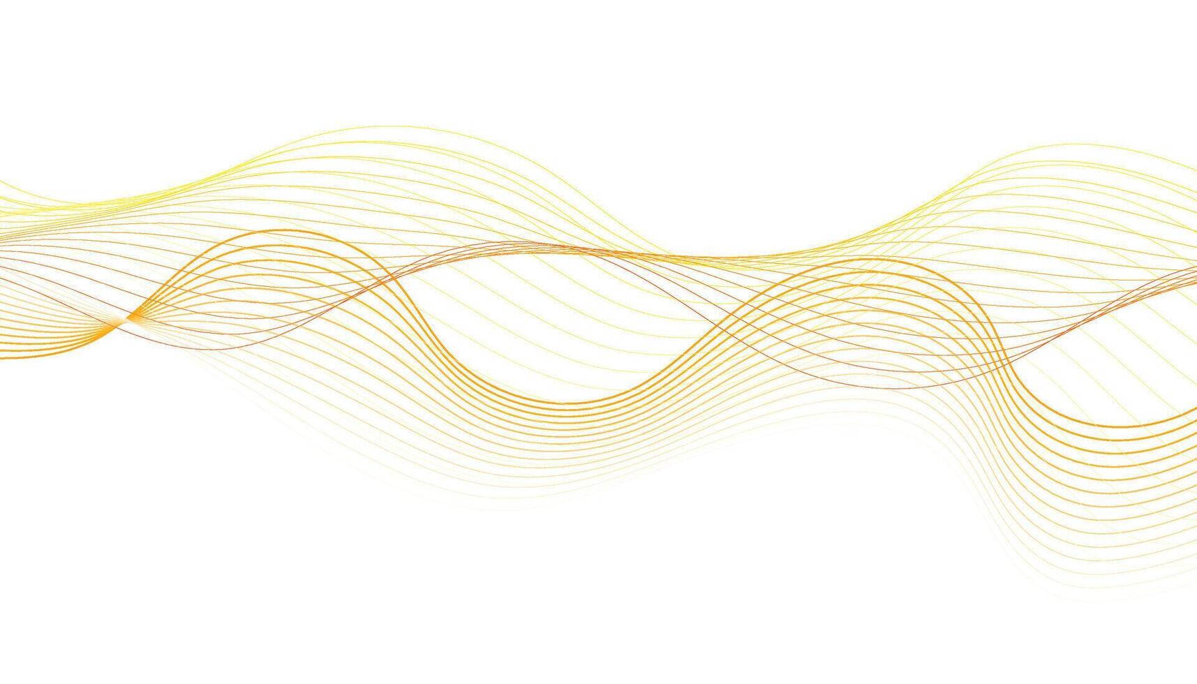 Yellow and Orange Abstract Wave Lines on White Background vector