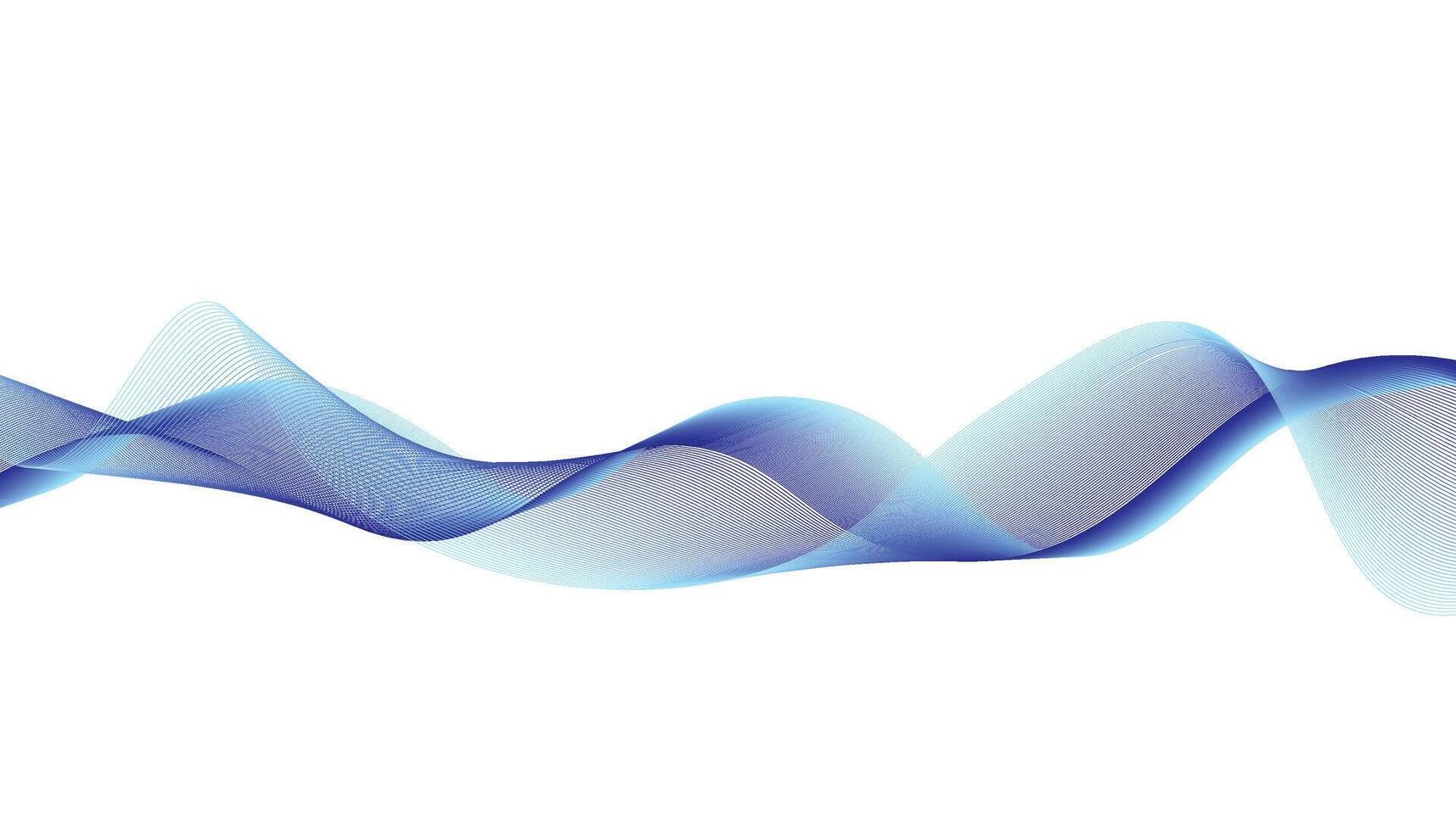 Blue Wave Abstract Background, Smooth Flowing Lines on White vector