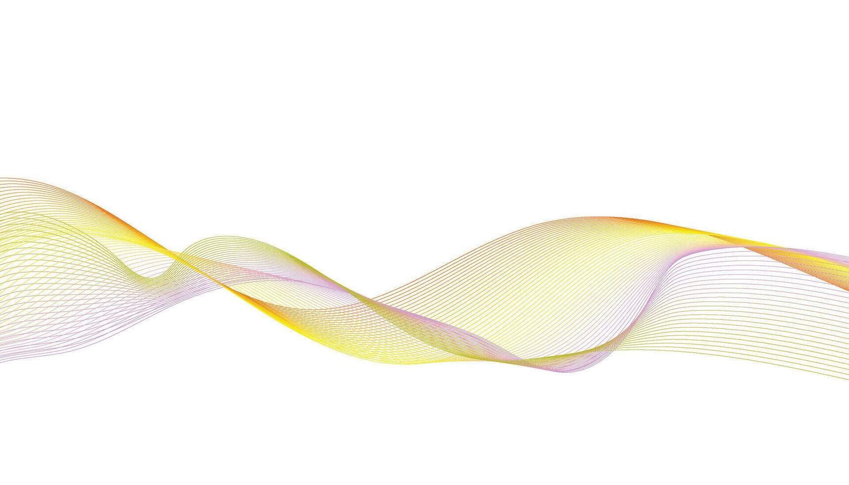 Abstract Wavy Lines in Yellow, Orange, and Pink on White Background vector