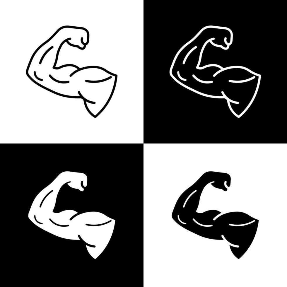 Flexed Bicep Muscle Icon - Strong Arm Symbol for Gym and Fitness Branding vector