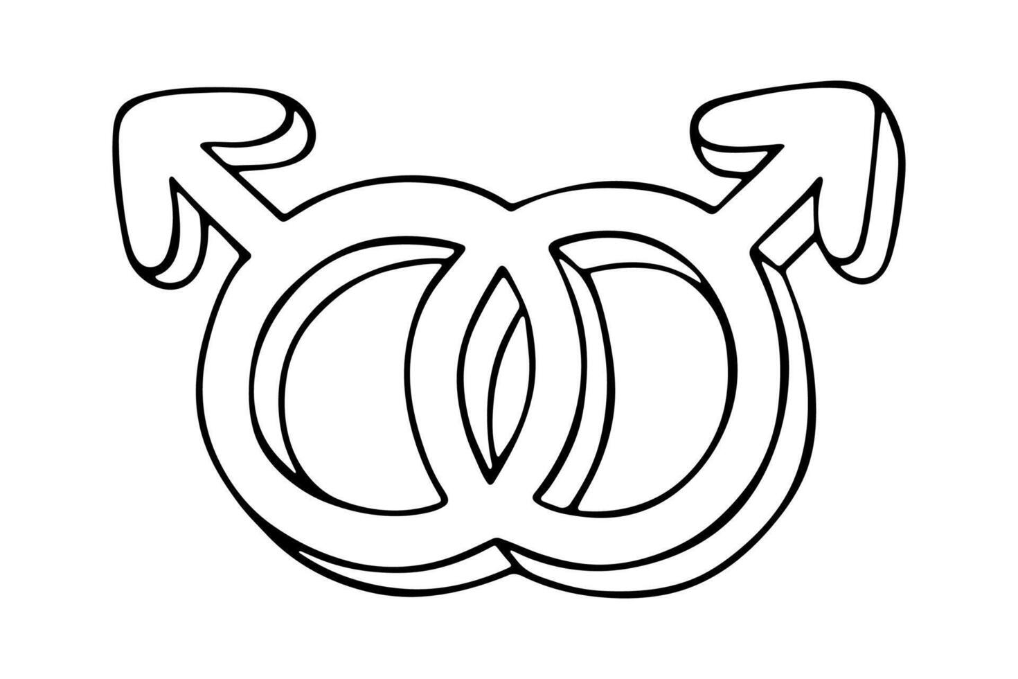 Hand drawn homosexual gender identity icon Symbol used to represent sex and gender eight vector