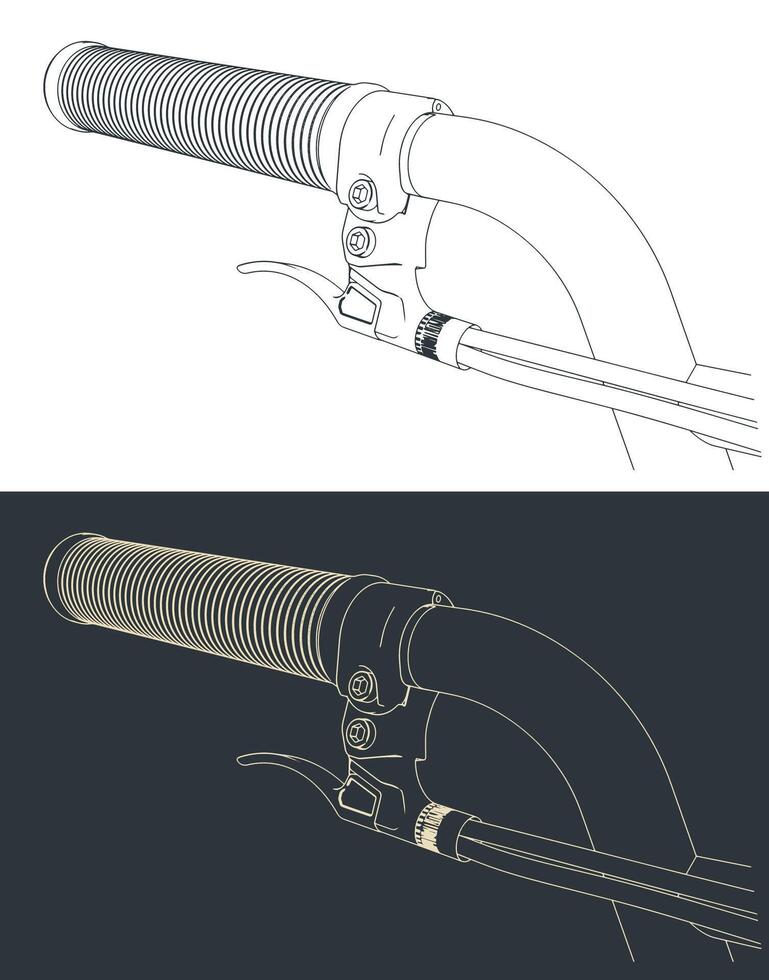 Bicycle handle close-up vector
