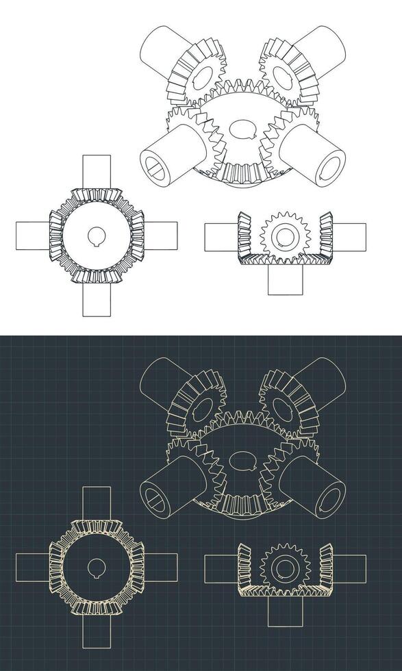 Bevel Gear Module blueprints vector