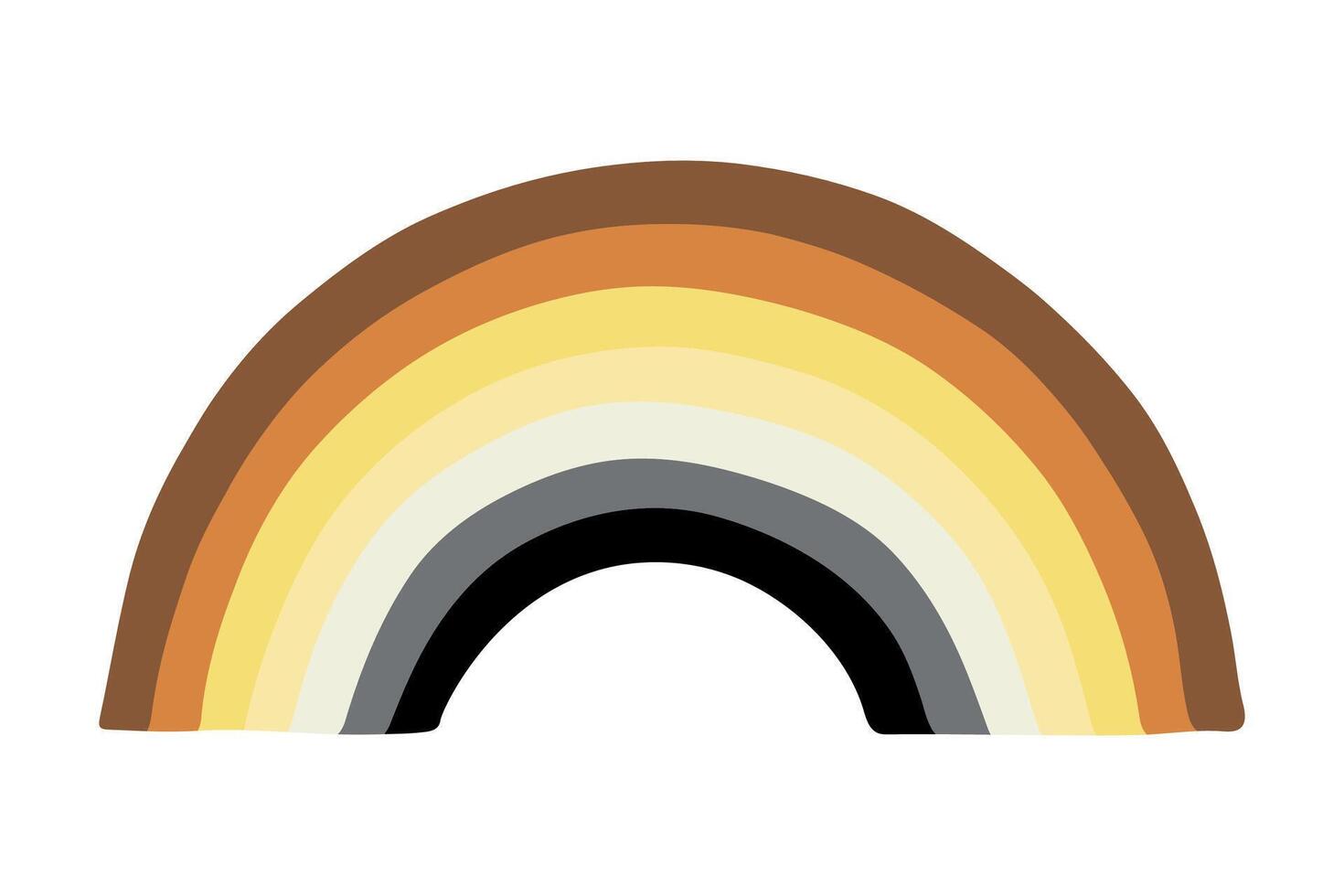 three Colorful rainbow shape Bear pride flag Happy pride day LGBTQ community Pride Month hand drawn doodle for posters, stickers, logo, cards vector