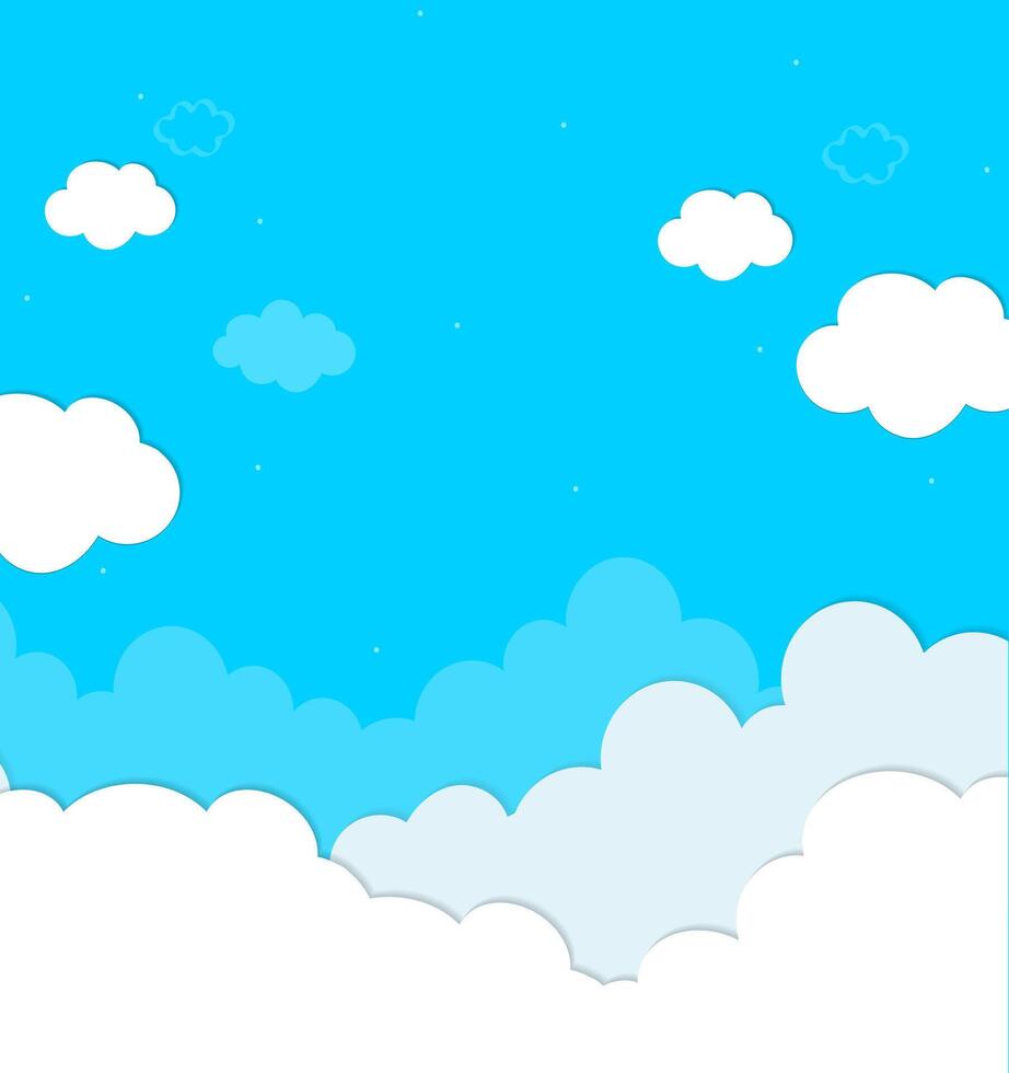 Cartoon clouds with blue sky background vector
