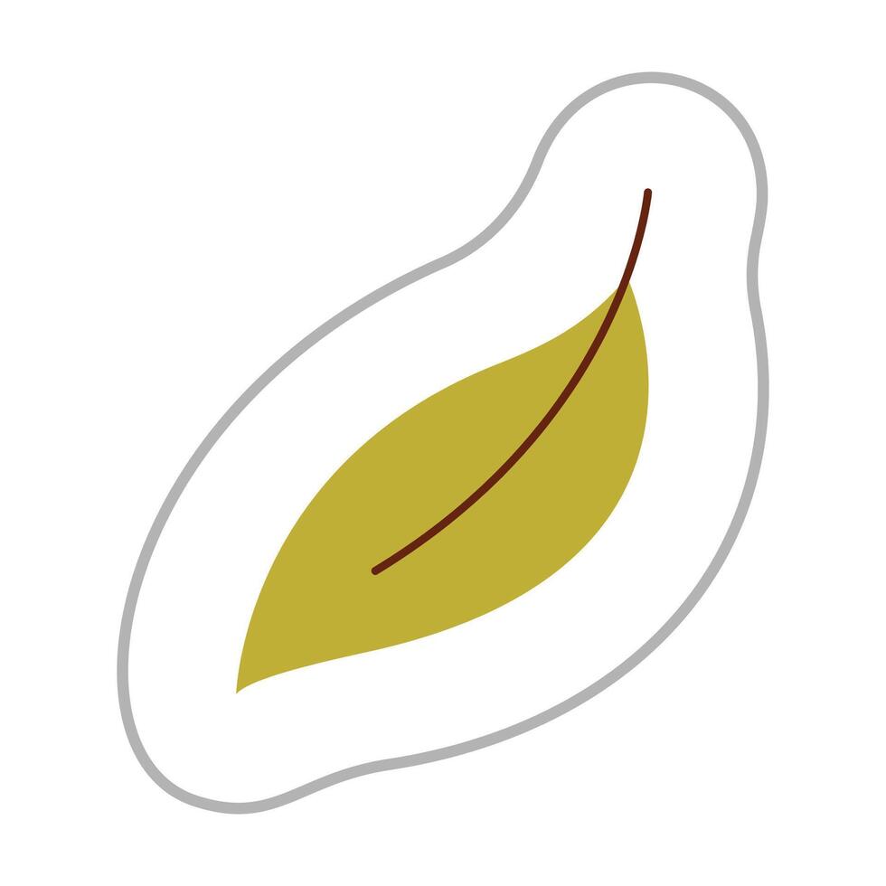 Sticker with abstract leaf. Color clipart illustration. vector