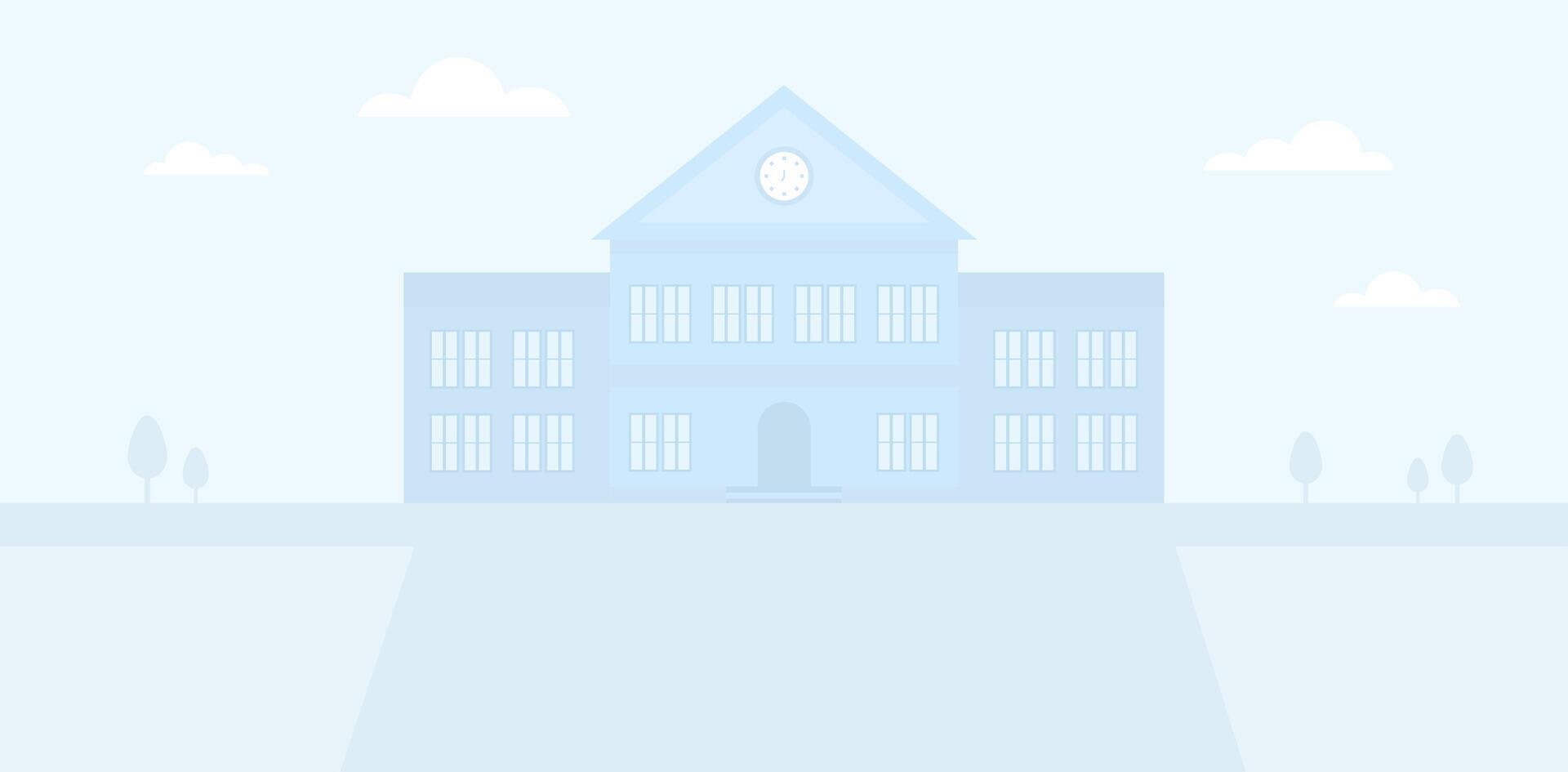 School university or college building exterior. blue background. vector