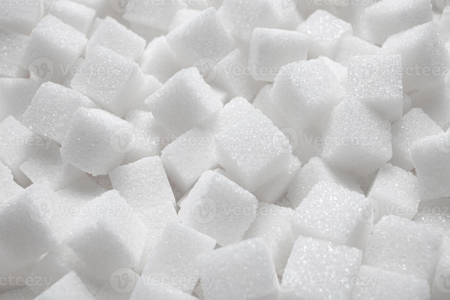 Pile of Pure White Sugar Lumps photo