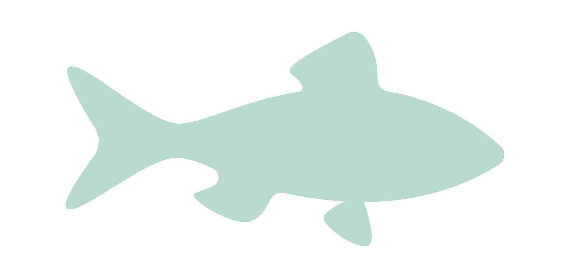 Fish shape flat icon Marine animal silhouette Illustration vector