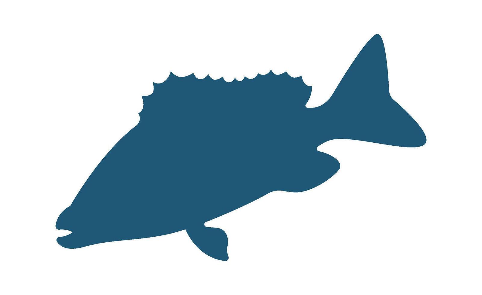 Flounder fish shape flat icon Marine animal silhouette Icon vector
