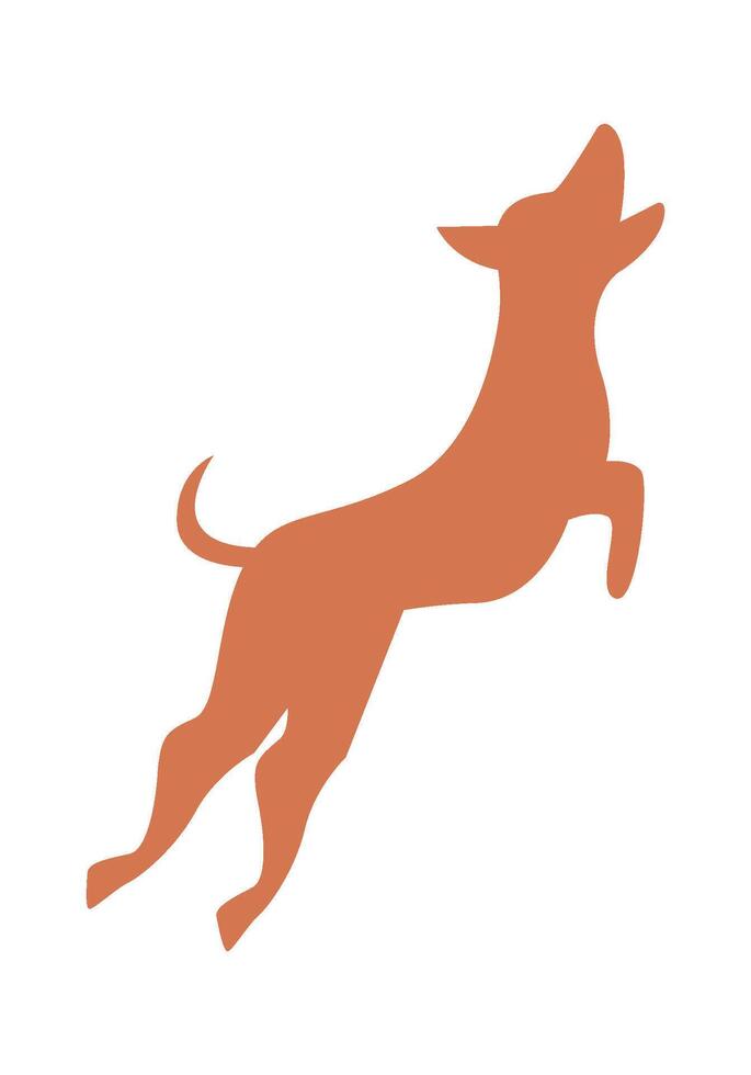 Dog abstract silhouette design flat icon Flat Illustration Icon vector