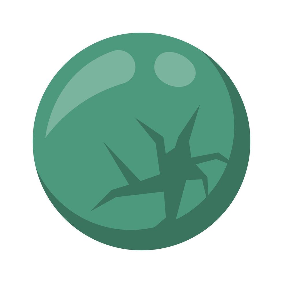 Broken glass ball flat icon Trash sorting and utilization vector