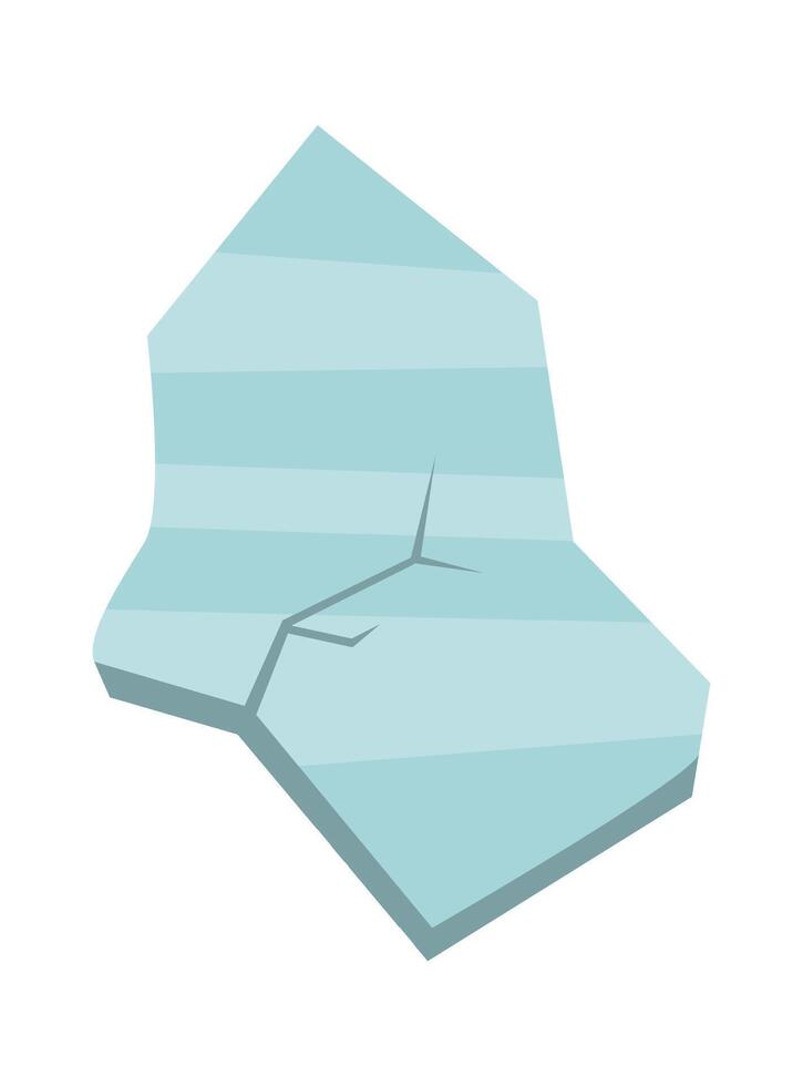 Piece of broken glass flat icon Trash sorting and utilization Icon vector