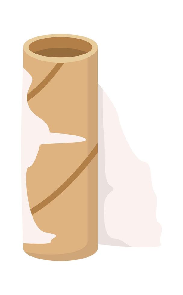 Toilet paper sleeve flat icon Sorted and utilized garbage vector