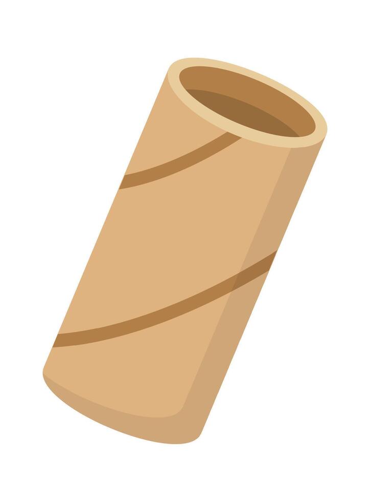 Toilet paper sleeve flat icon Sorted and utilized garbage Illustration vector