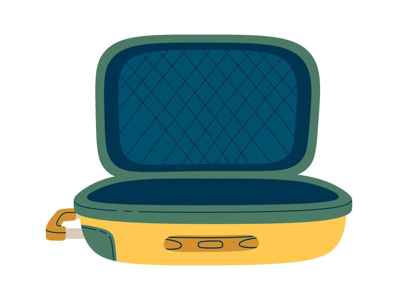 Open empty suitcase flat icon vector