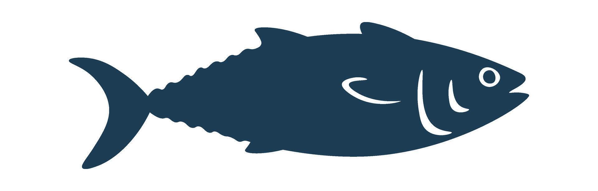 Exotic fish black silhouette flat icon Flat Illustration vector