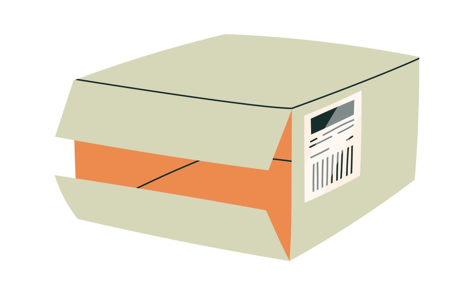 Open cardboard box flat icon Bill of lading vector