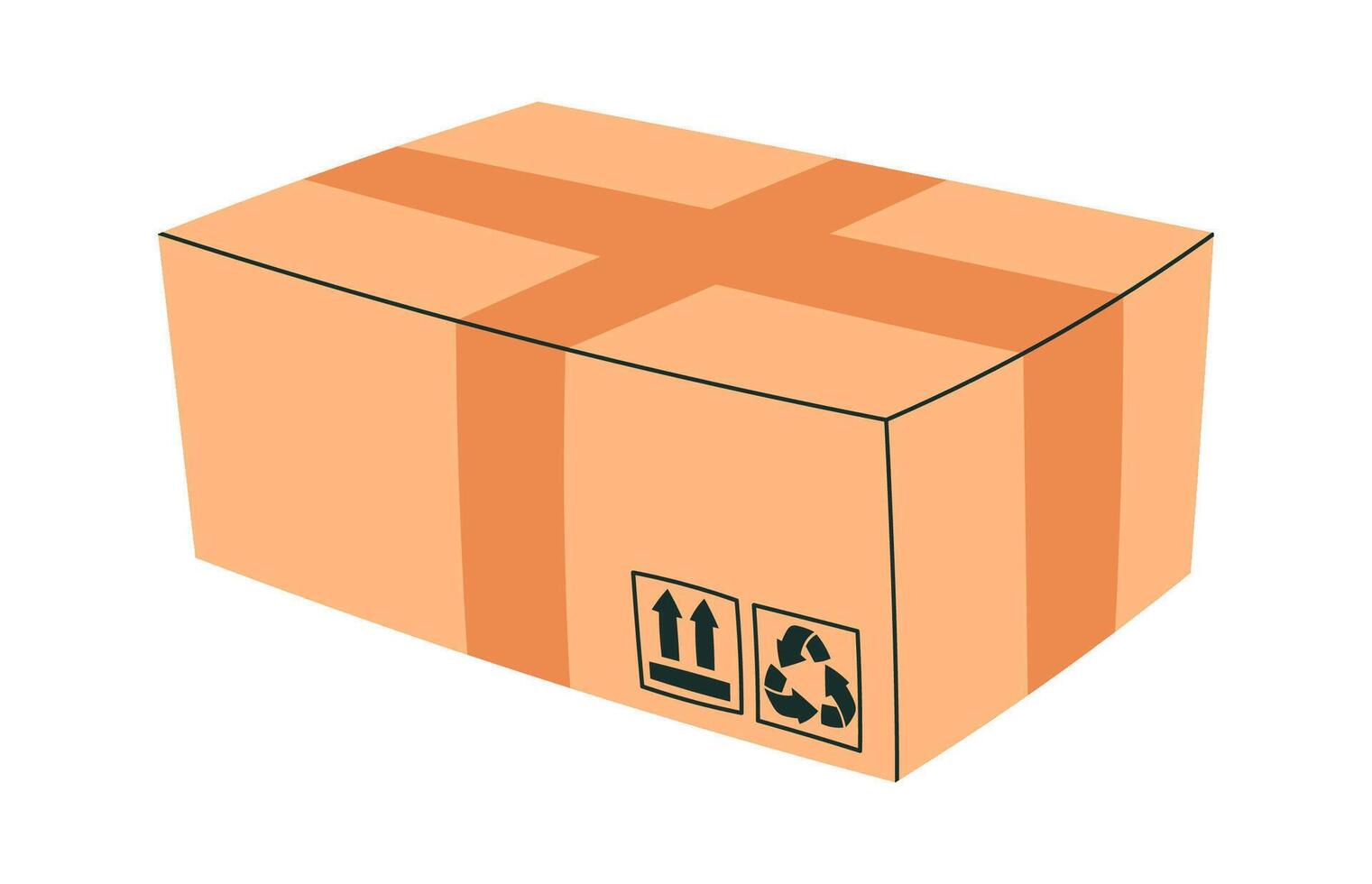 Open cardboard box flat icon Bill of lading Illustration vector