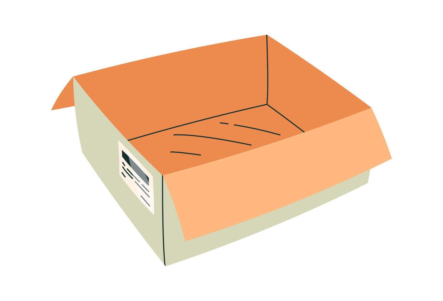 Open cardboard box flat icon Paper recycling Illustration vector
