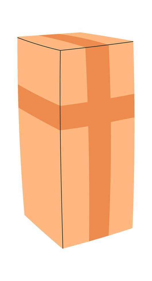 Cardboard box flat icon Parcel delivery vector