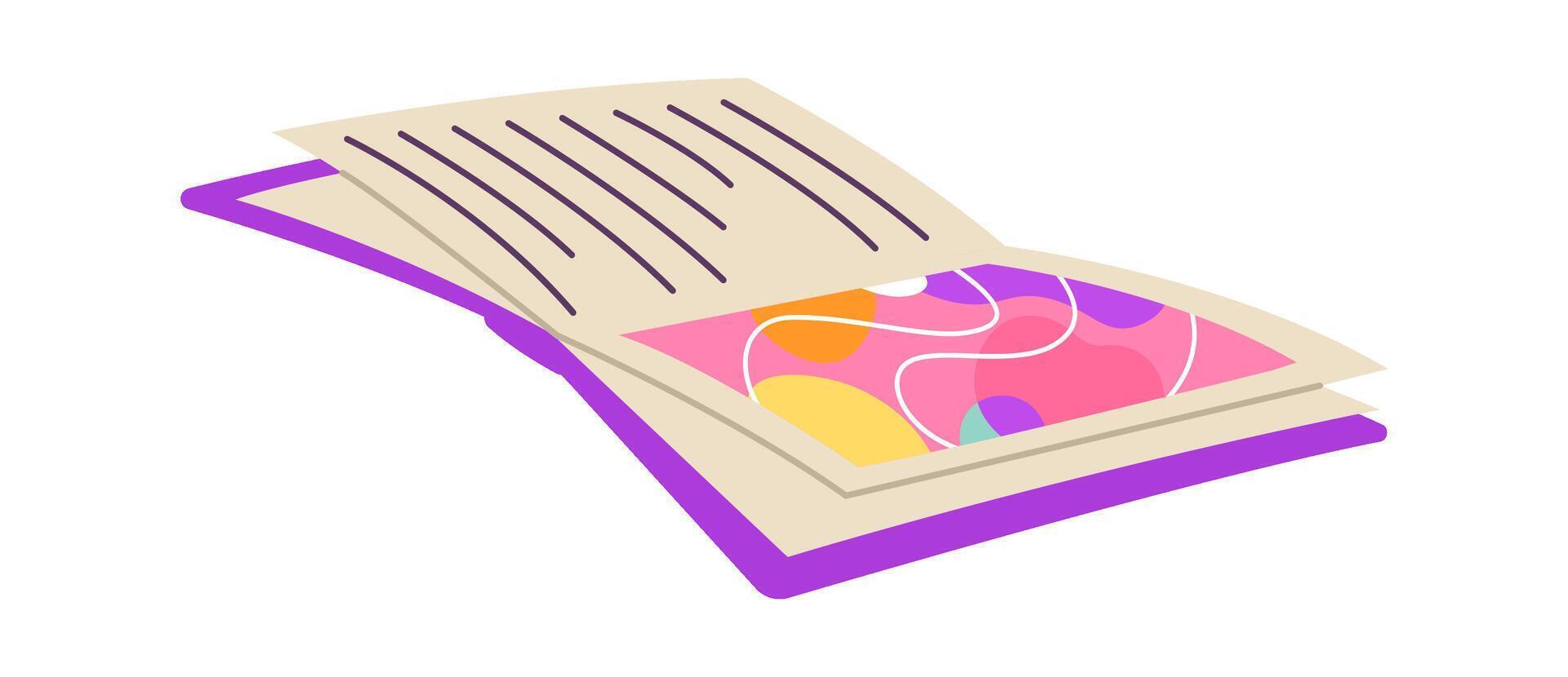 Open fantasy book flat icon Library and bookstore vector