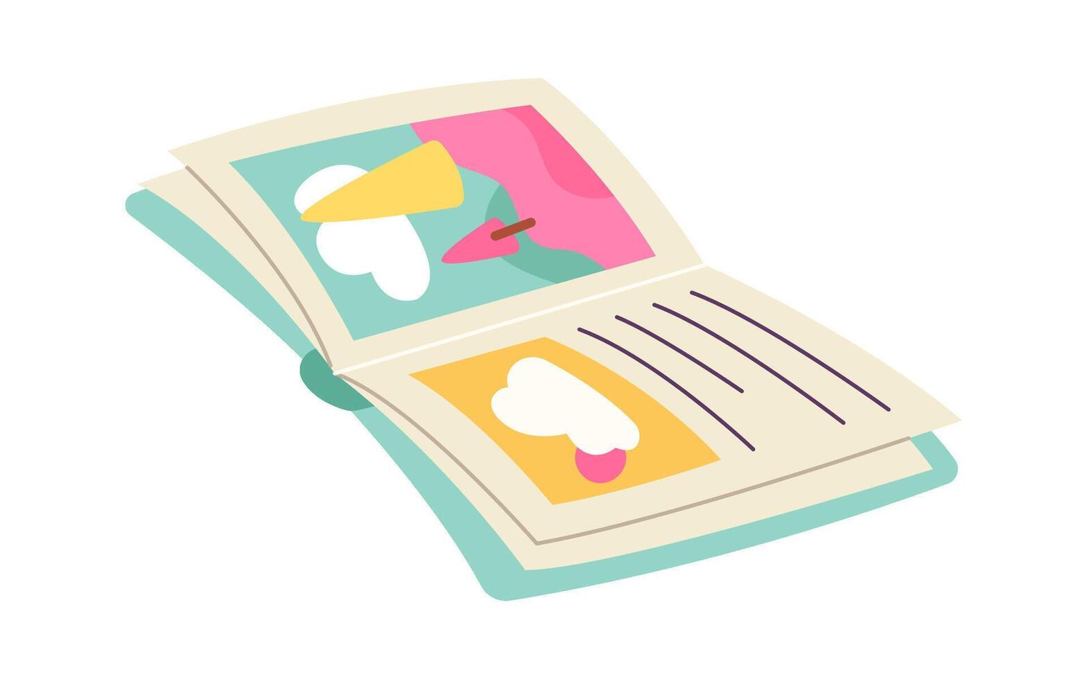 Open fantasy book flat icon Library and bookstore Flat Illustration vector
