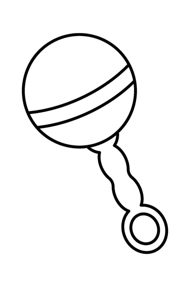 Rattle for babies line art icon Accessory for toddlers vector
