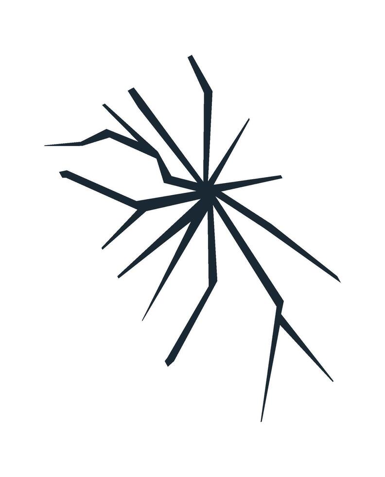 Crack flat illustration Curly line on broken things Illustration vector