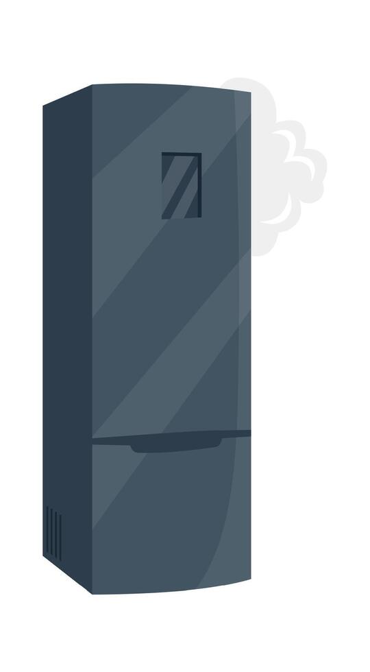Broken fridge illustration Electronic device element vector