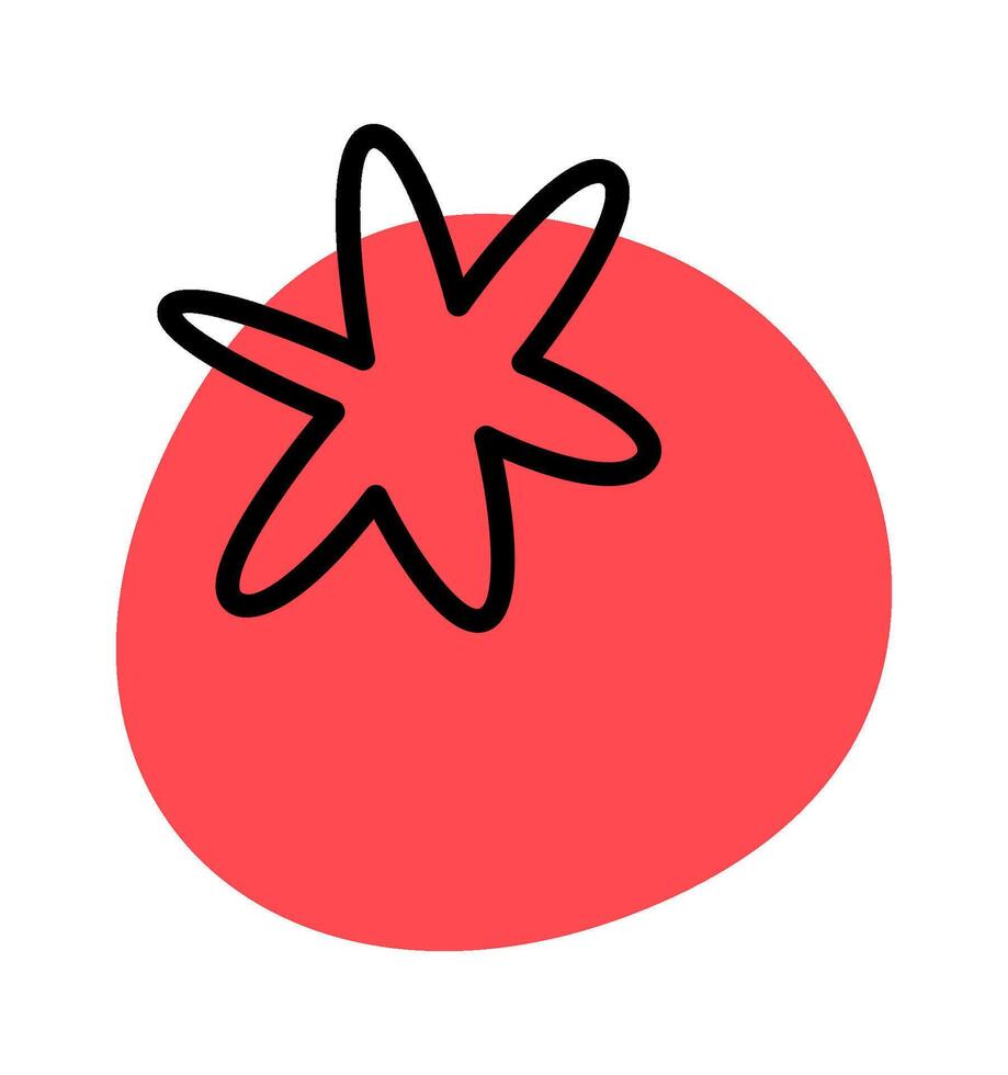 Hand drawn tomato abstract design element Vegetable illustration vector