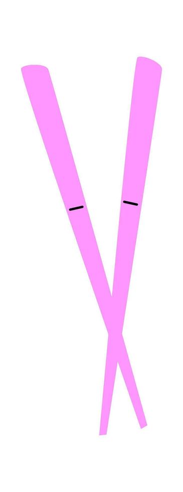 Hand drawn abstract chopsticks for sushi design element vector