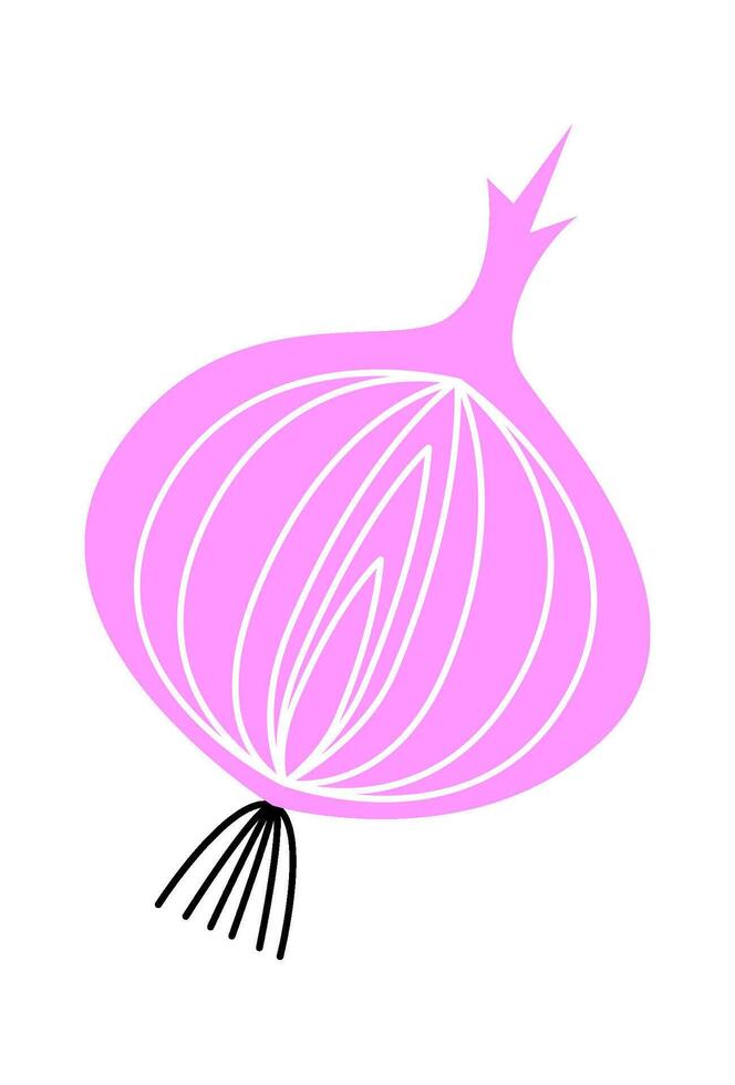 Hand drawn onion abstract design element Addiction to food vector