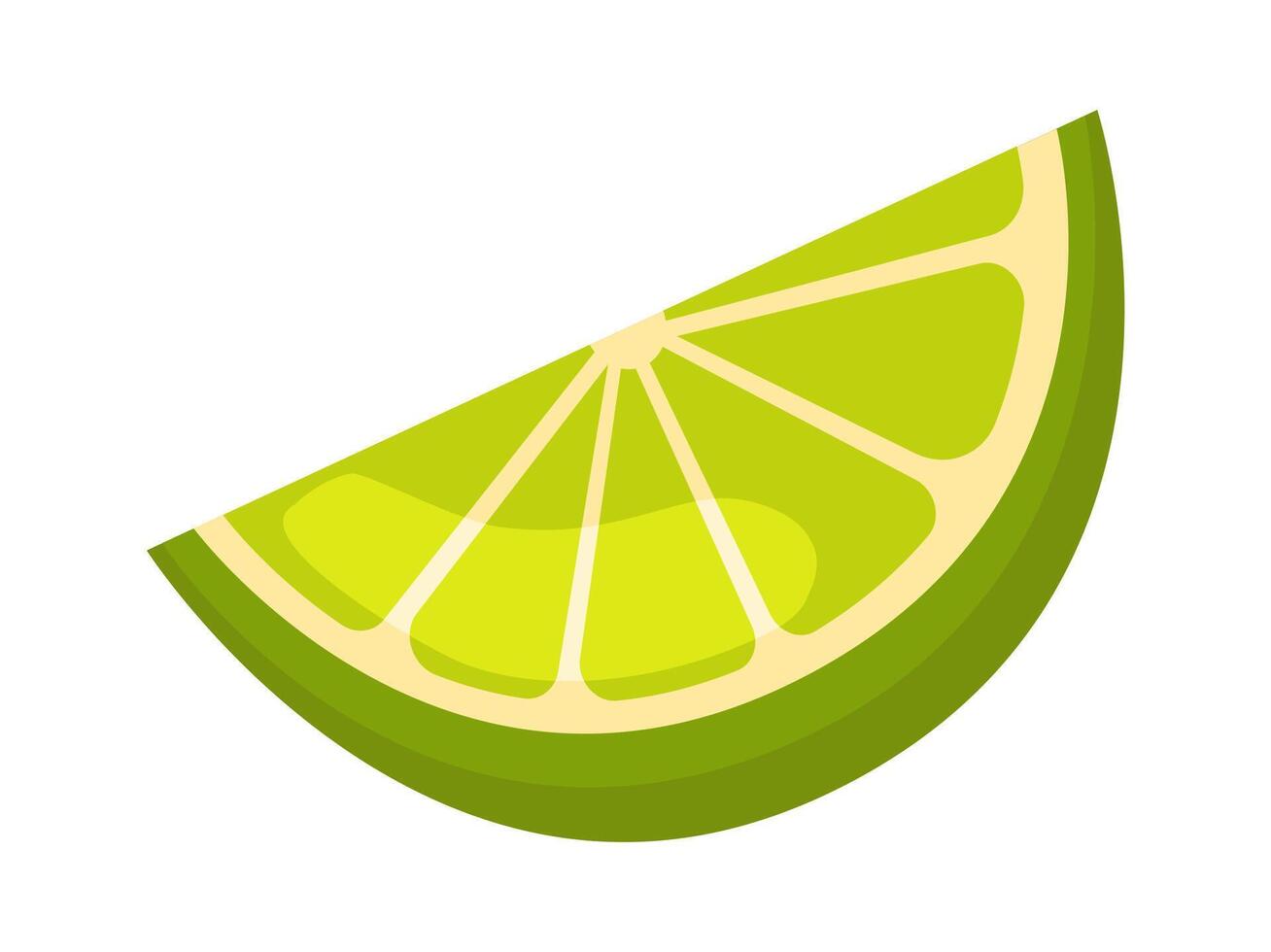 Lime wedge fruit flat illustration Citrus fruit design element Illustration vector