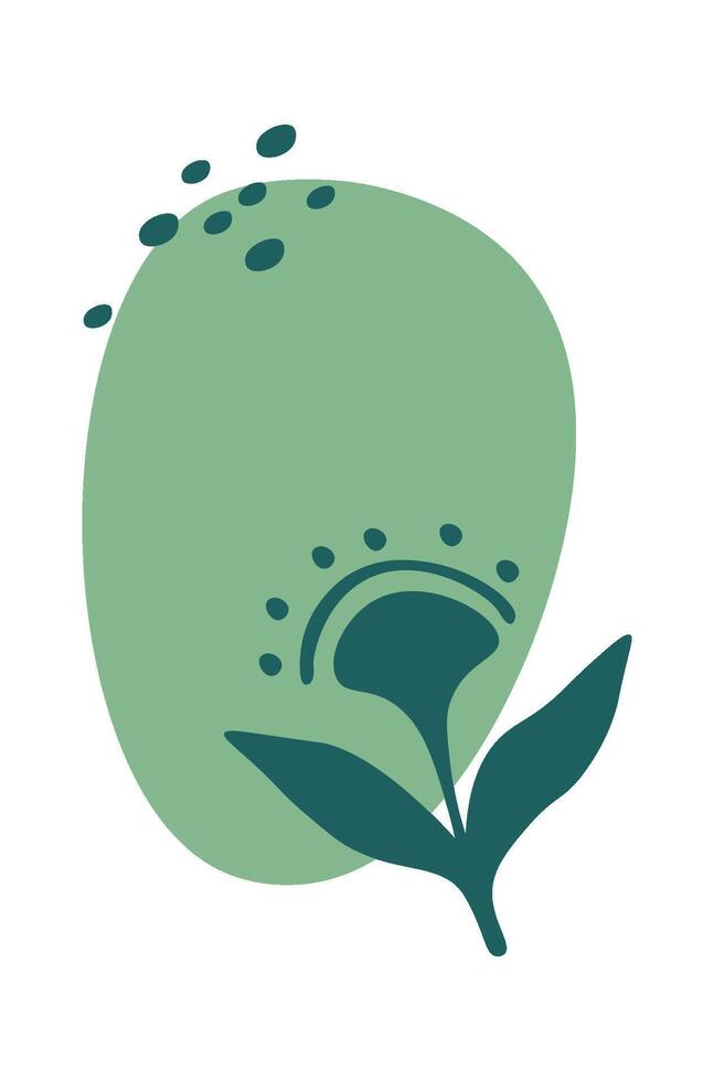 Abstract shape of branch Floral frame design element Flat Illustration Hand Drawn Icon vector