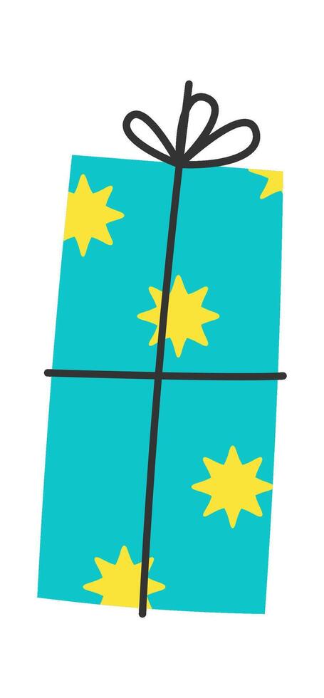 Festive present box holiday decoration flag element flat icon Illustration vector