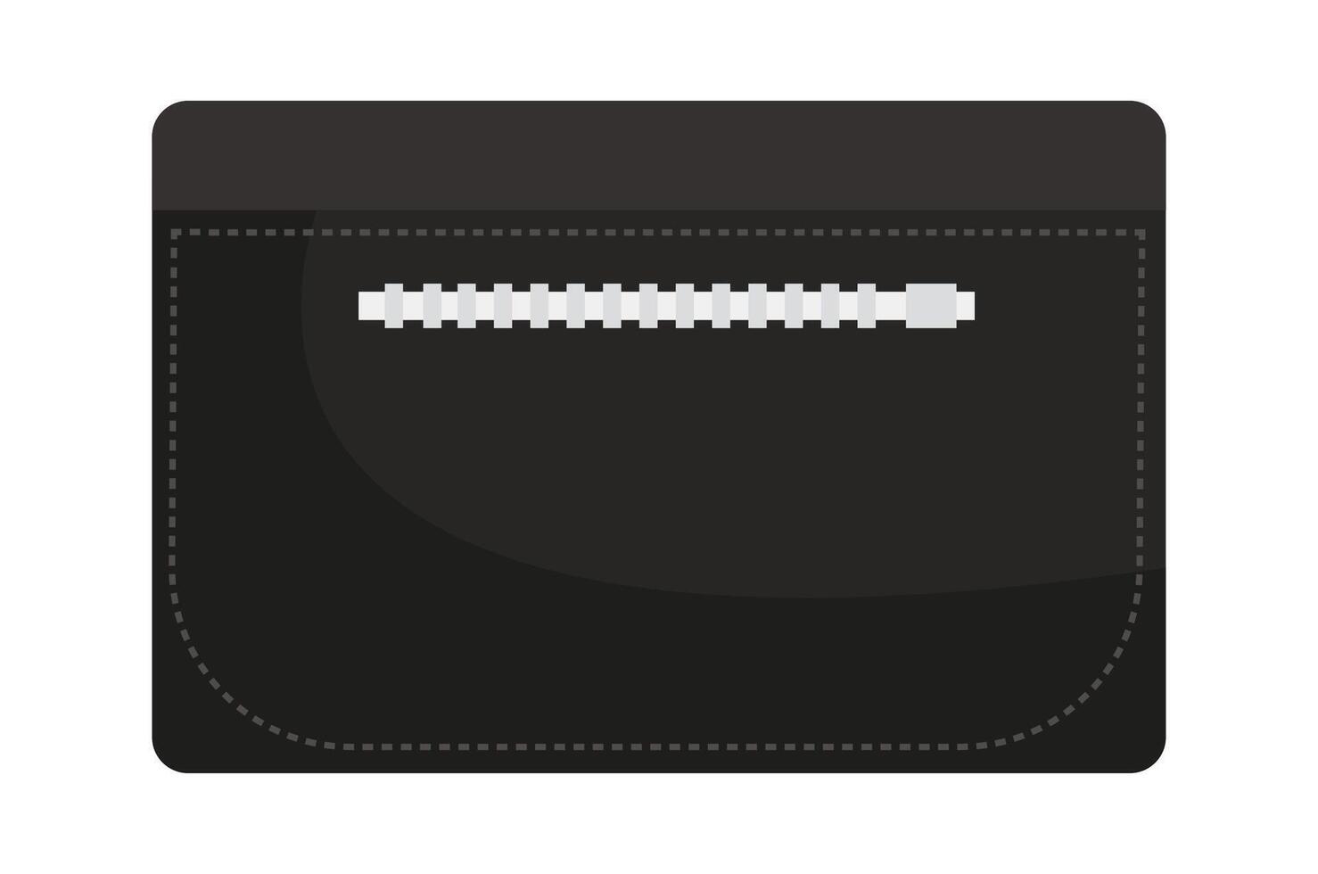 Minimalistic leather wallet flat illustration Coin holder vector
