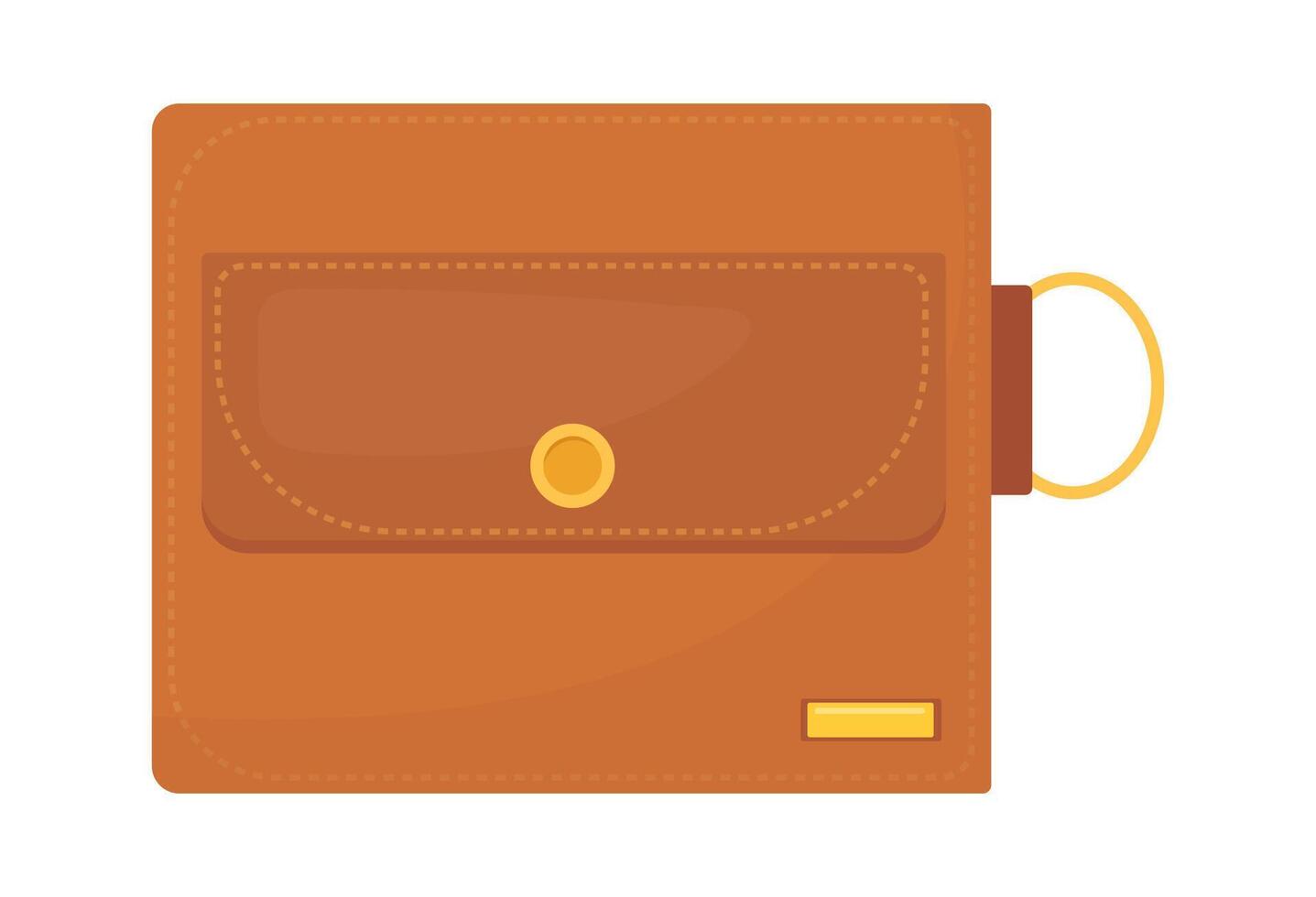Minimalistic leather wallet flat illustration Illustration vector