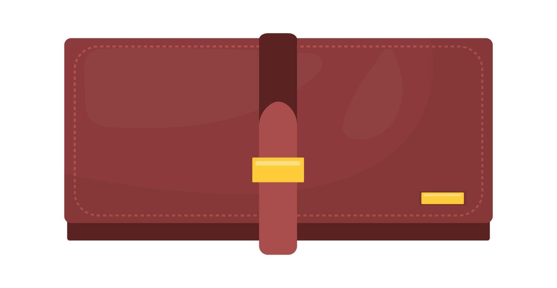 Minimalistic and elegant leather wallet flat illustration vector